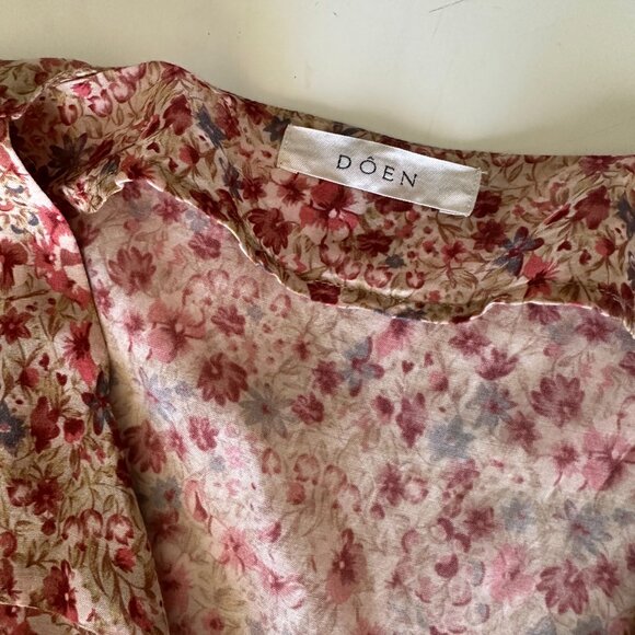 Doen Laurel Floral Print Cotton Blend Dress in Pink Valley Floral Size M/L - Picture 4 of 6